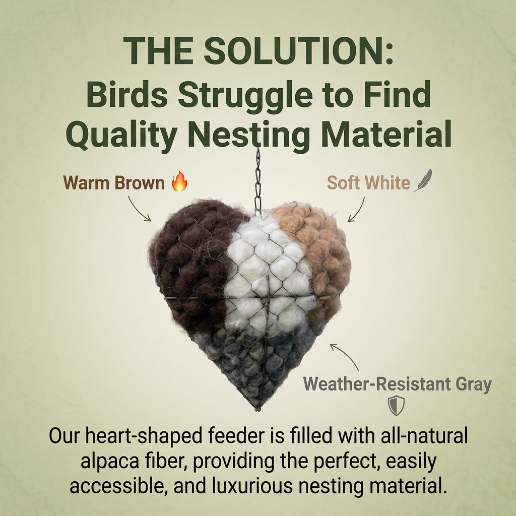 Warmed Homes Bird Nesting Heart