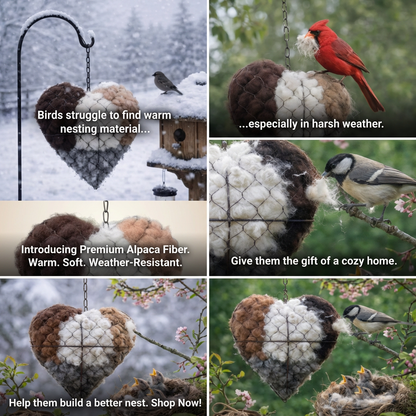 Warmed Homes Bird Nesting Heart