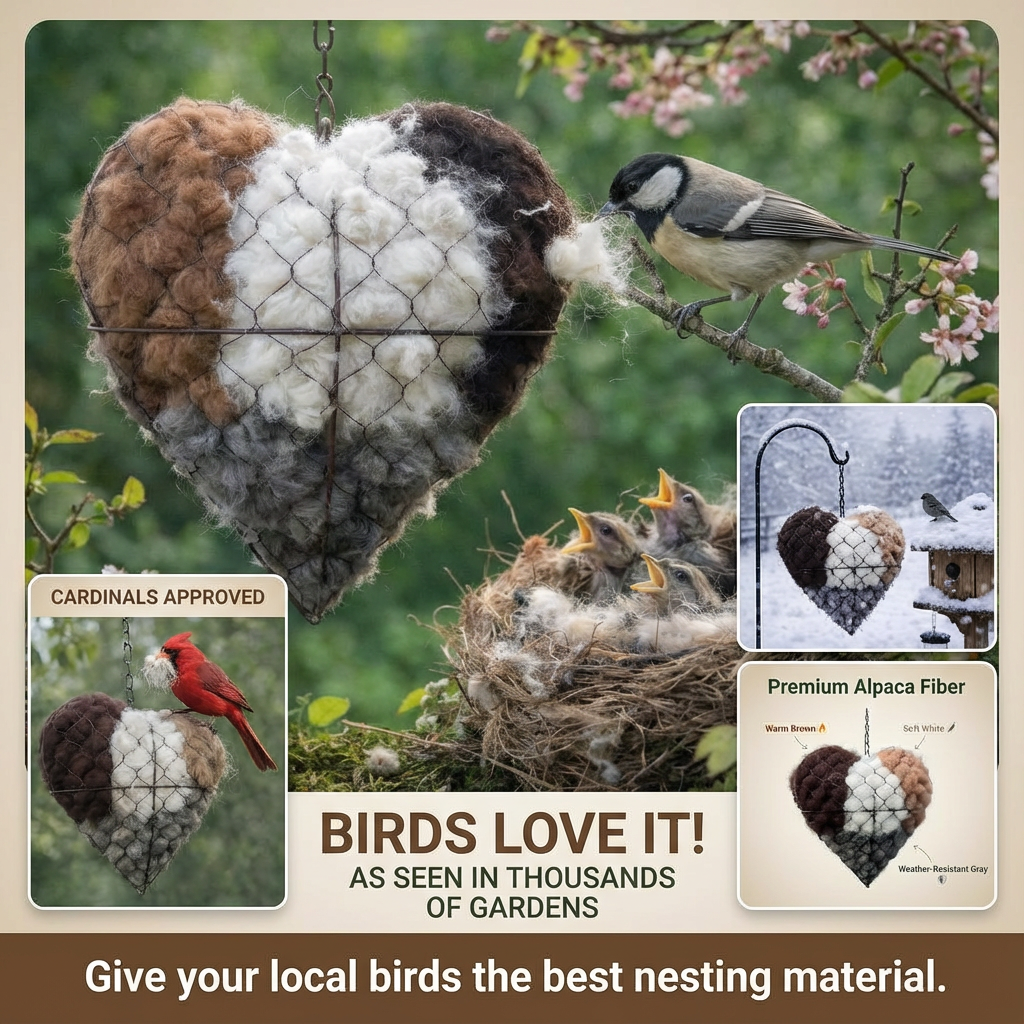 Warmed Homes Bird Nesting Heart
